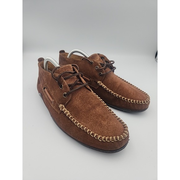 Martin Dingman Other - Martin Dingman Classic Diamond Suede Tobacco‎ Brown Driving Shoe - Size 9W